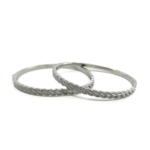 Burgu Desenli Zirkon Taşlı Kelepçe Bilezik