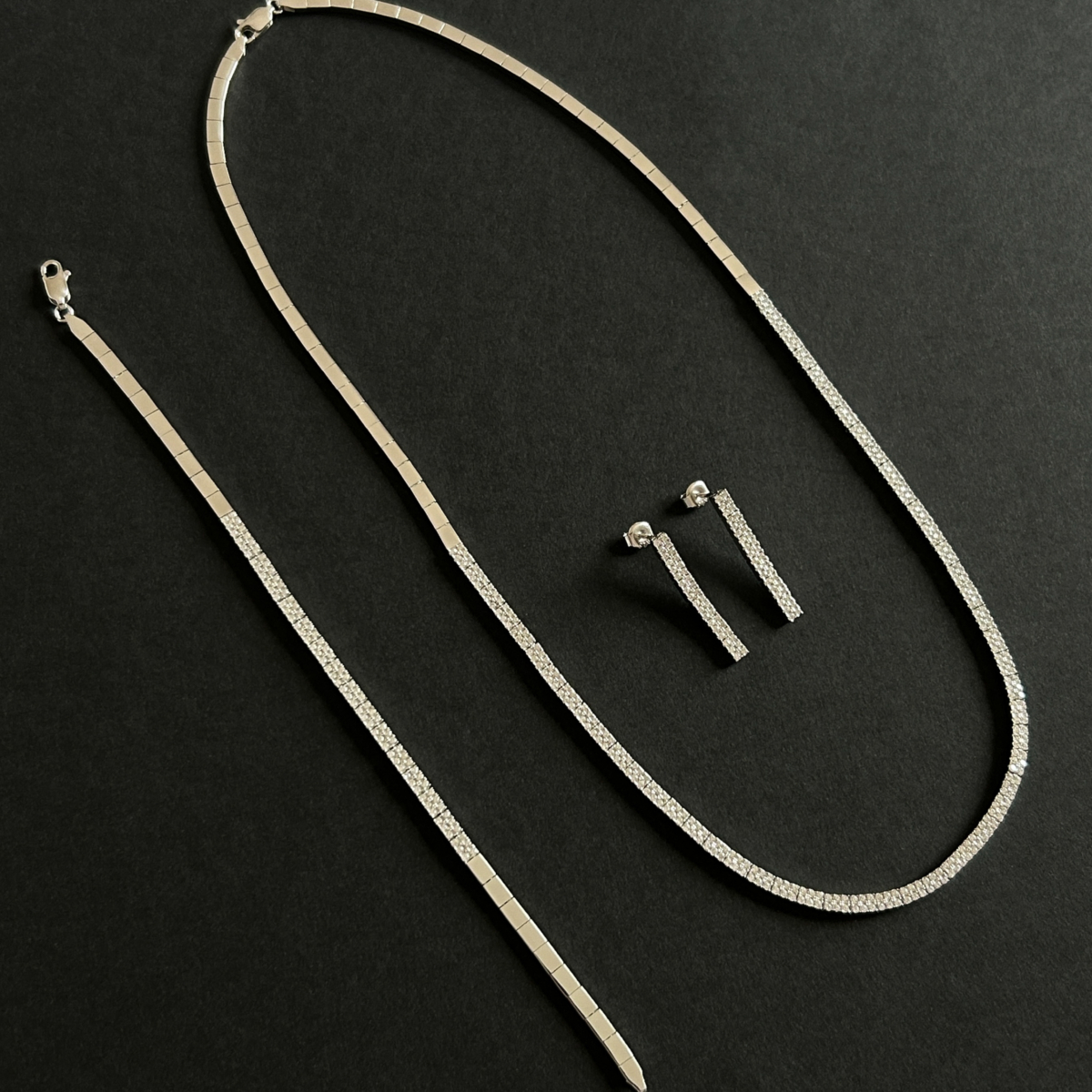 Pırlanta Model Zirkon Taşlı Paris Su Yolu Set - Image 1