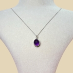 Oval Ametist Kolye