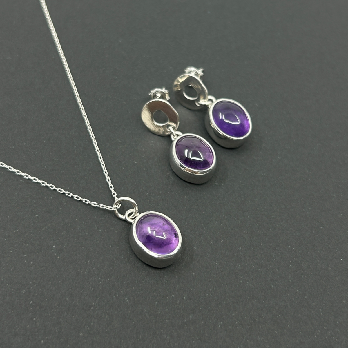 Oval Ametist Küpe - Image 3