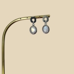 Oval Ay Taşı Küpe