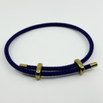 Mor Ayarlanabilir Düğmeli Örgü İp Bileklik