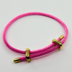 Fuşya Ayarlanabilir Düğmeli Örgü İp Bileklik