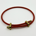 Kırmızı Ayarlanabilir Düğmeli Örgü İp Bileklik