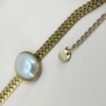 Çelik Gold Renk İncili Örgü Zincir Bileklik