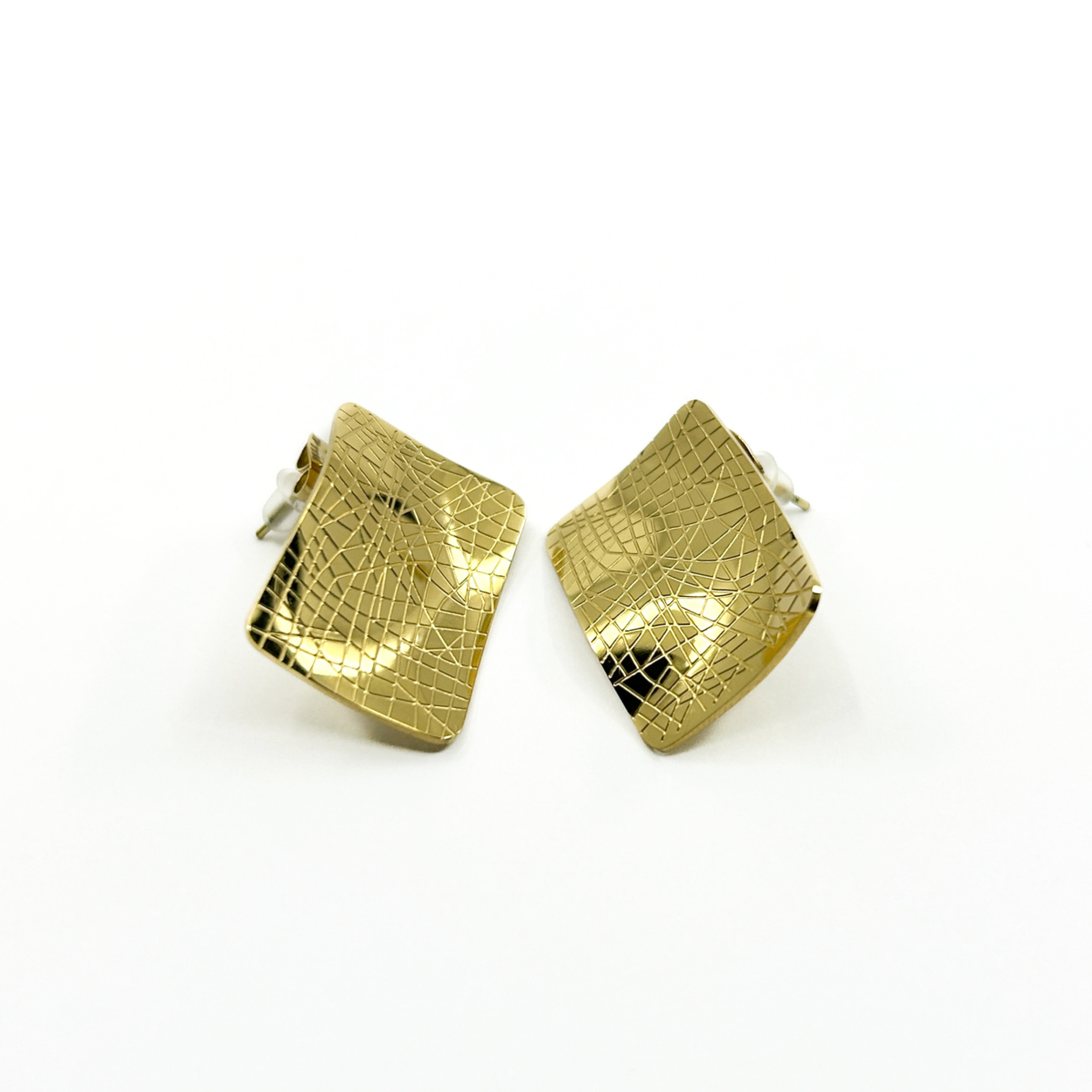 Xuping Gold Renk Çizgili Geometrik Küpe - Image 1