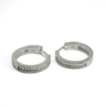 Çift Sıra Zirkon Taşlı Halka Küpe