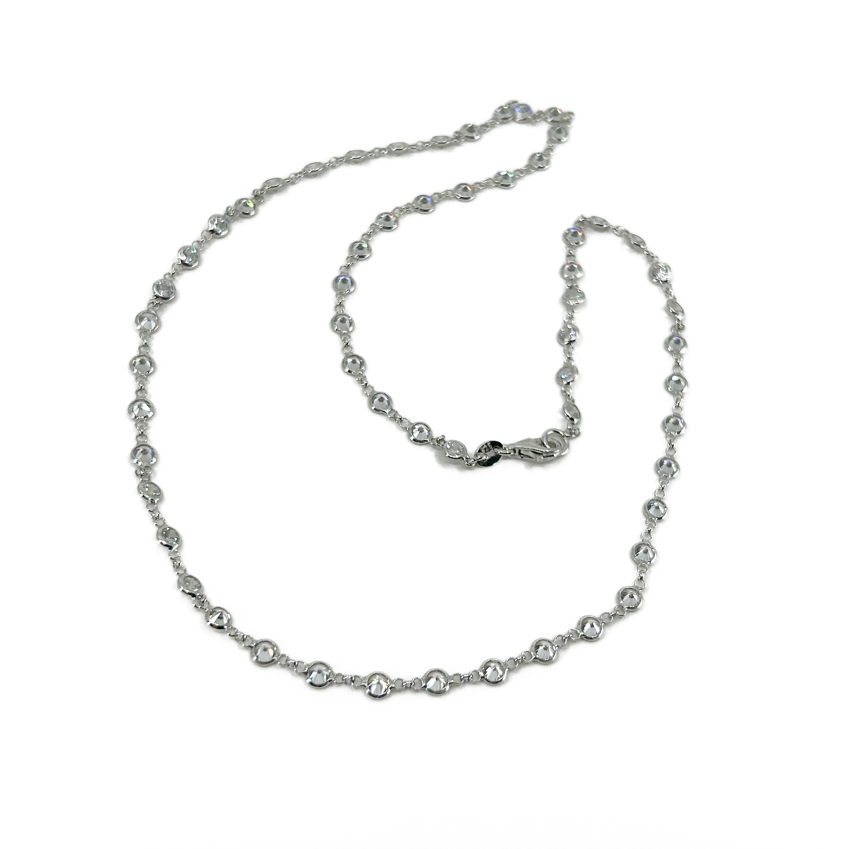 Yuvarlak Zirkon Taşlı Sıralı Kolye - Image 3