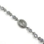 Oval Zirkon Taşlı Çift Zincir Bileklik