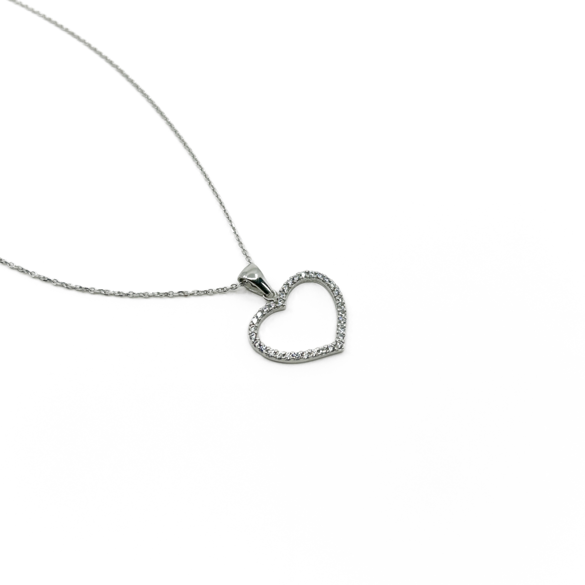 Zirkon Taşlı Kalp Kolye