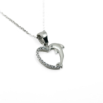 Zirkon Taşlı Kalp ve Yunus Figürlü Kolye