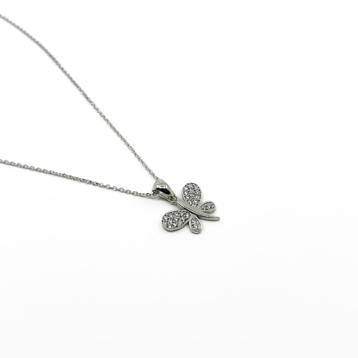 Zirkon Taşlı Kelebek Kolye - Görsel 2