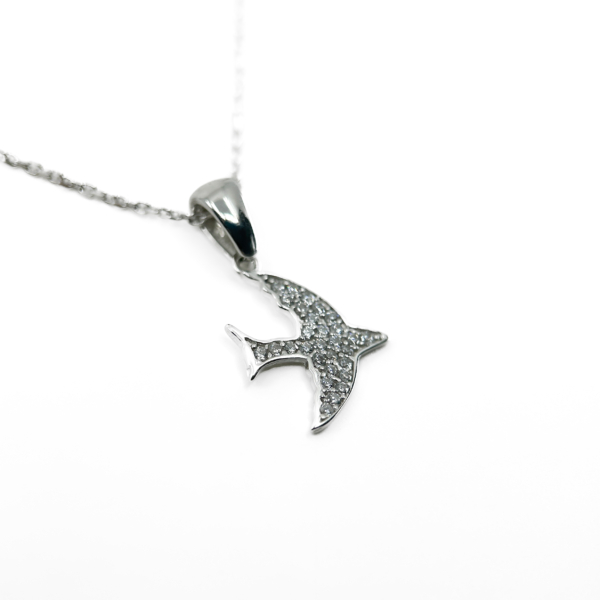 Zirkon Taşlı Kuş Kolye