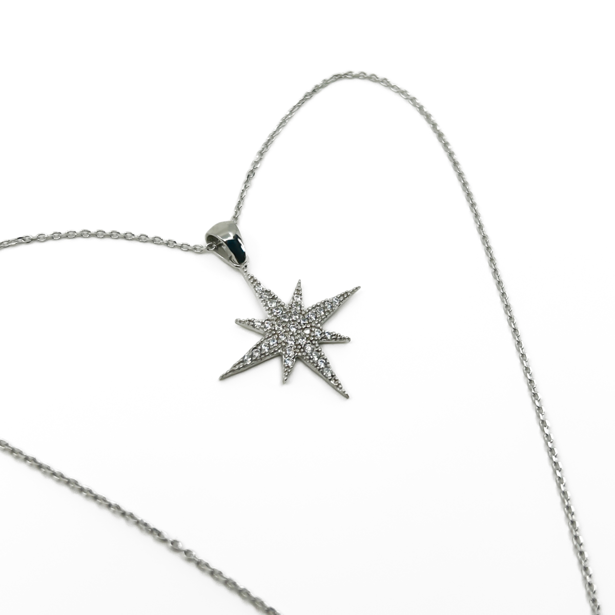 Zirkon Taşlı Kuzey Yıldızı Kolye - Görsel 3