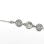 Zirkon Taşlı Sedefli Yuvarlak Kutu Zincir Bileklik