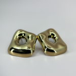 Çelik Gold Renk Bombeli Küpe