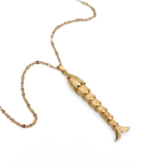 Çelik Gold Renk Hareketli Balık Kolye