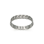 Çelik Silver Renk Burgu Zincir Model Kalın Kelepçe Bilezik