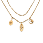 Çift Zincir Cleo Göz Charm Kolye