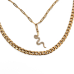 Çift Zincir Serpent Kolye