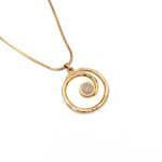 Spiral Beyaz Mineli Kolye