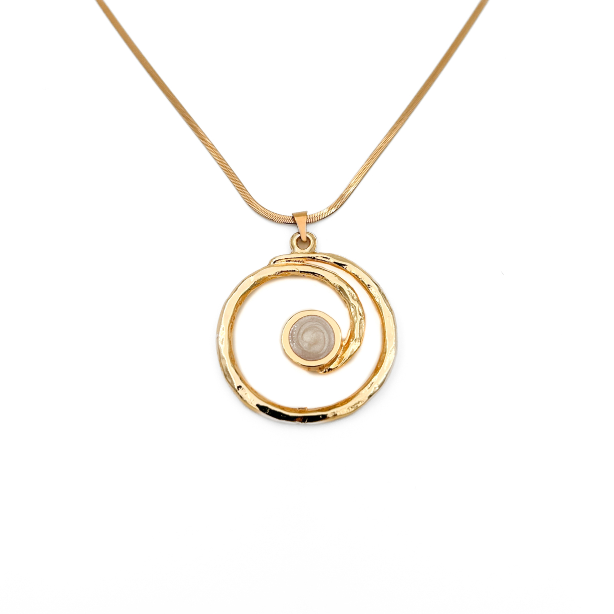 Spiral Beyaz Mineli Kolye - Image 2