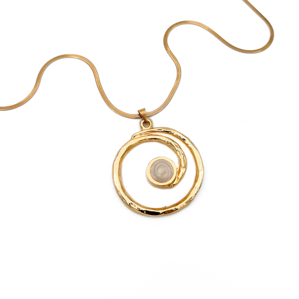 Spiral Beyaz Mineli Kolye - Image 3