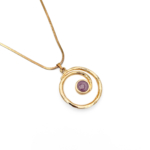 Spiral Mor Mineli Kolye