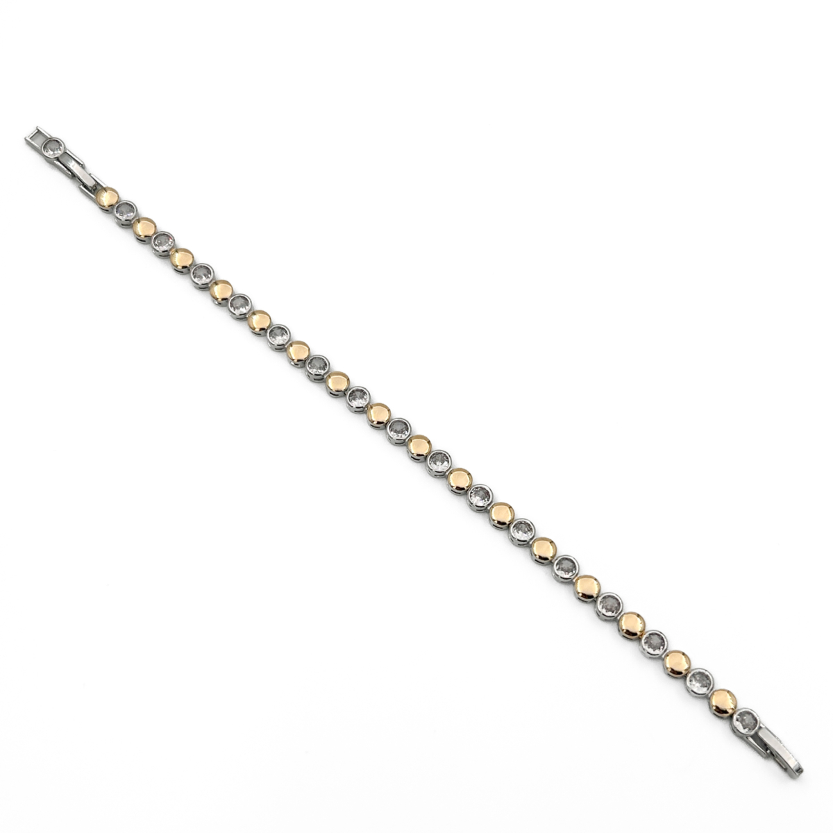 Xuping Gold ve Silver Renk Mix Yuvarlak Taşlı Bileklik - Image 3