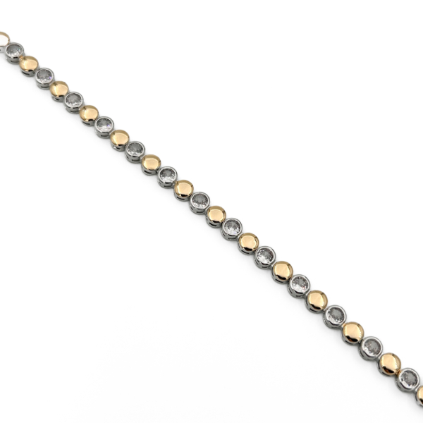 Xuping Gold ve Silver Renk Mix Yuvarlak Taşlı Bileklik