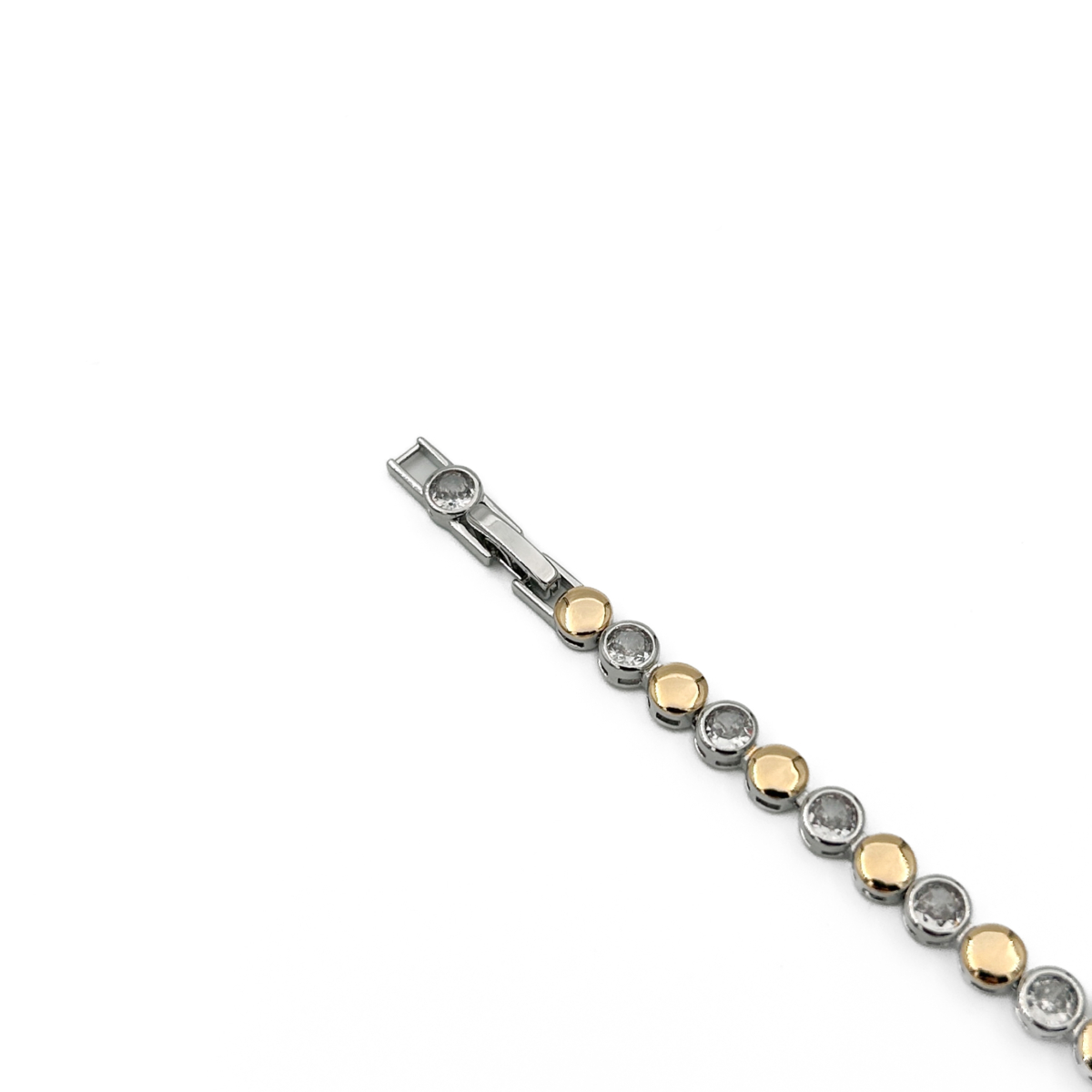 Xuping Gold ve Silver Renk Mix Yuvarlak Taşlı Bileklik - Image 2
