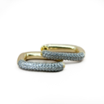 Xuping Gold Renk Taşlı Dikdörtgen Küpe