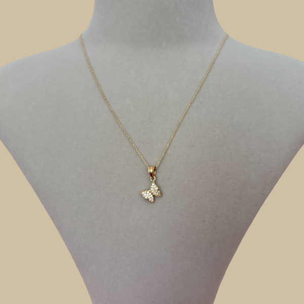 Altın Taşlı Kelebek Kolye