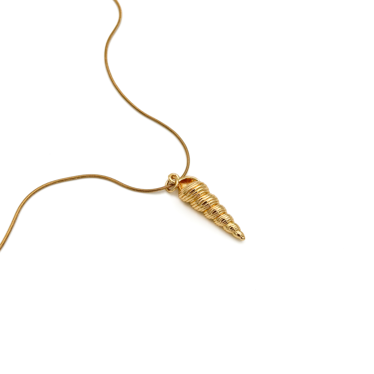 Çelik Gold Renk Spiral Burgu Detaylı Kolye - Görsel 3