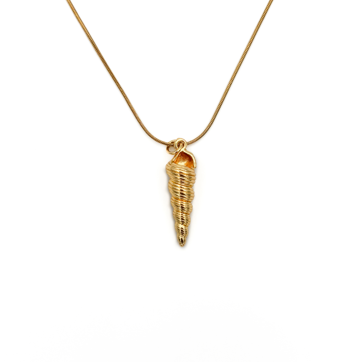 Çelik Gold Renk Spiral Burgu Detaylı Kolye - Görsel 4