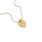 Çelik Gold Renk Tek Taş Detaylı Göz Figürlü Kolye