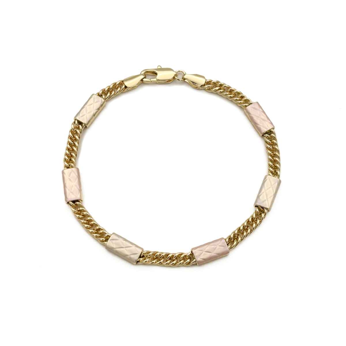 CM Gold Renk Pastel Mine Detaylı Gourmet Zincir Bileklik