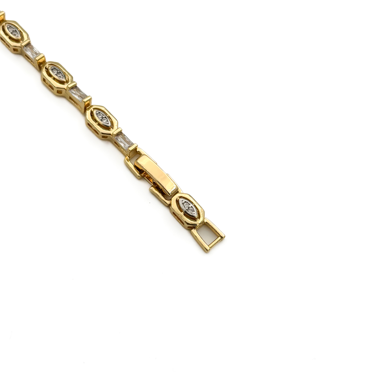 CM Gold Renk Taşlı Navette Desenli Bileklik - Görsel 2