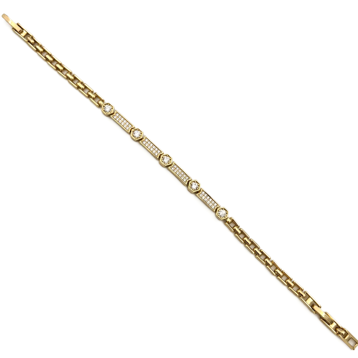 Xuping Gold Renk Hexagon Taş Detaylı Baget Bileklik - Görsel 3