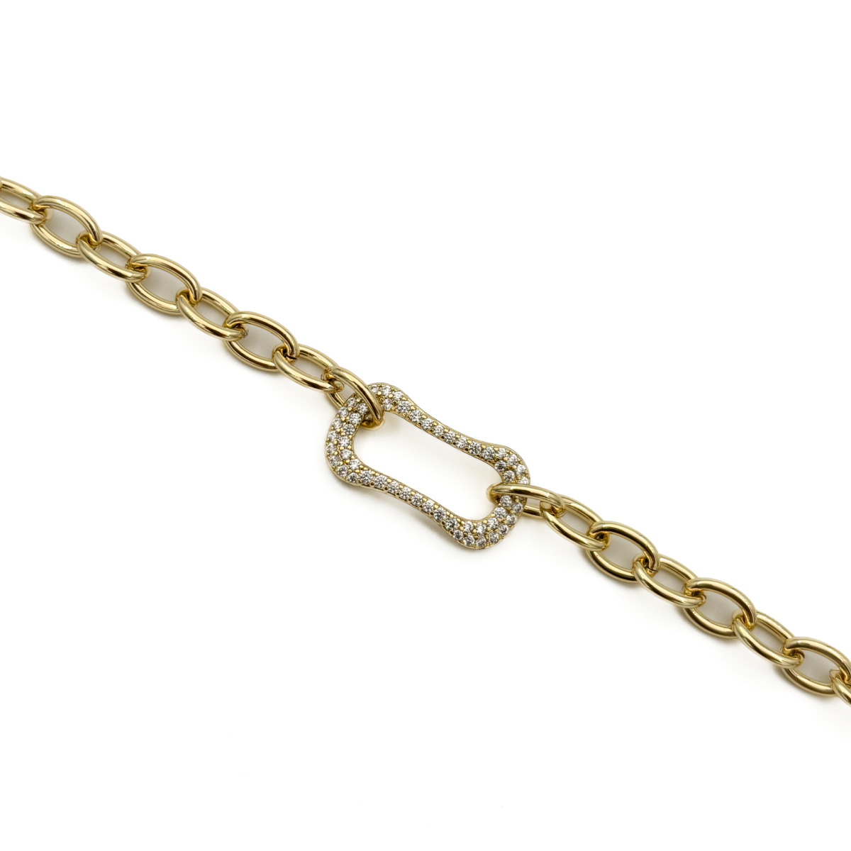 Xuping Gold Renk Taş Detaylı Halka Zincir Bileklik - Görsel 3