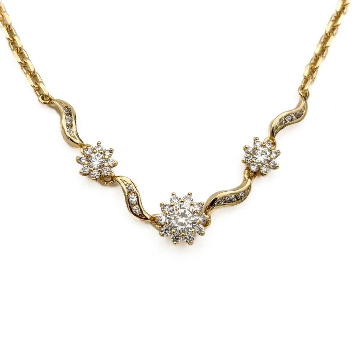 Xuping Gold Renk Taşlı Çiçek Figürlü Bileklik