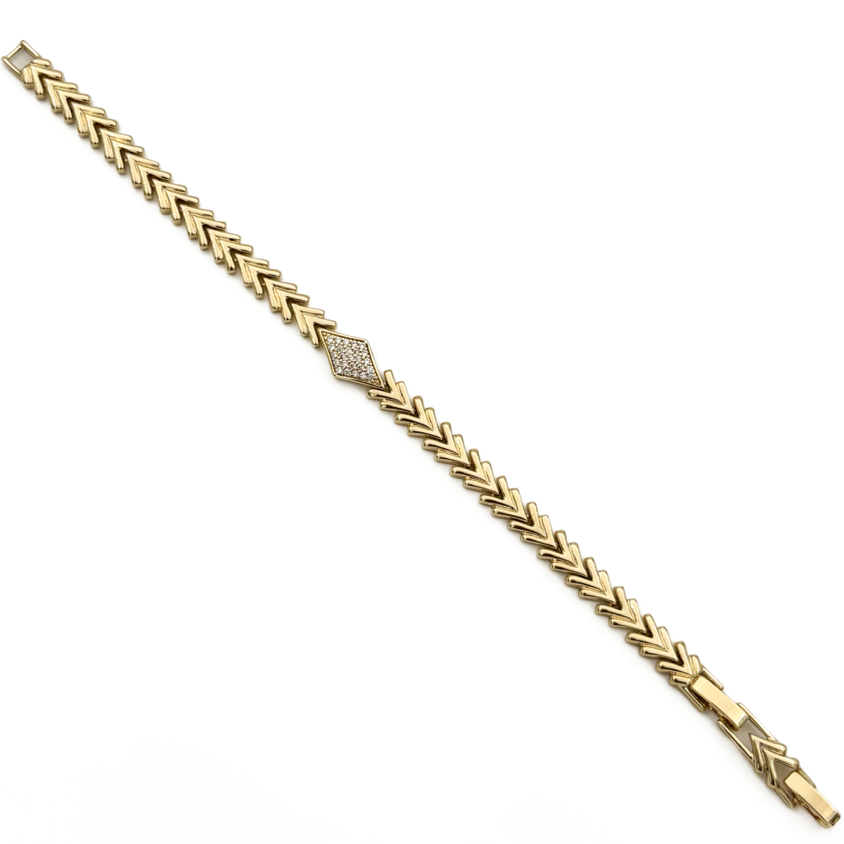 Xuping Gold Renk Taşlı Elmas Kesim Chevron Bileklik - Görsel 3