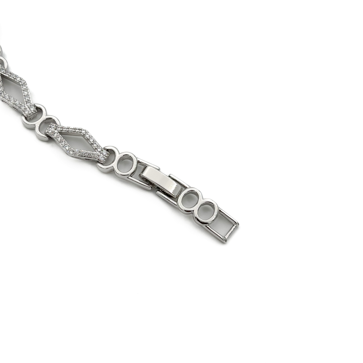 Xuping Silver Renk Taşlı Geometrik Baklava Form Bileklik - Image 4