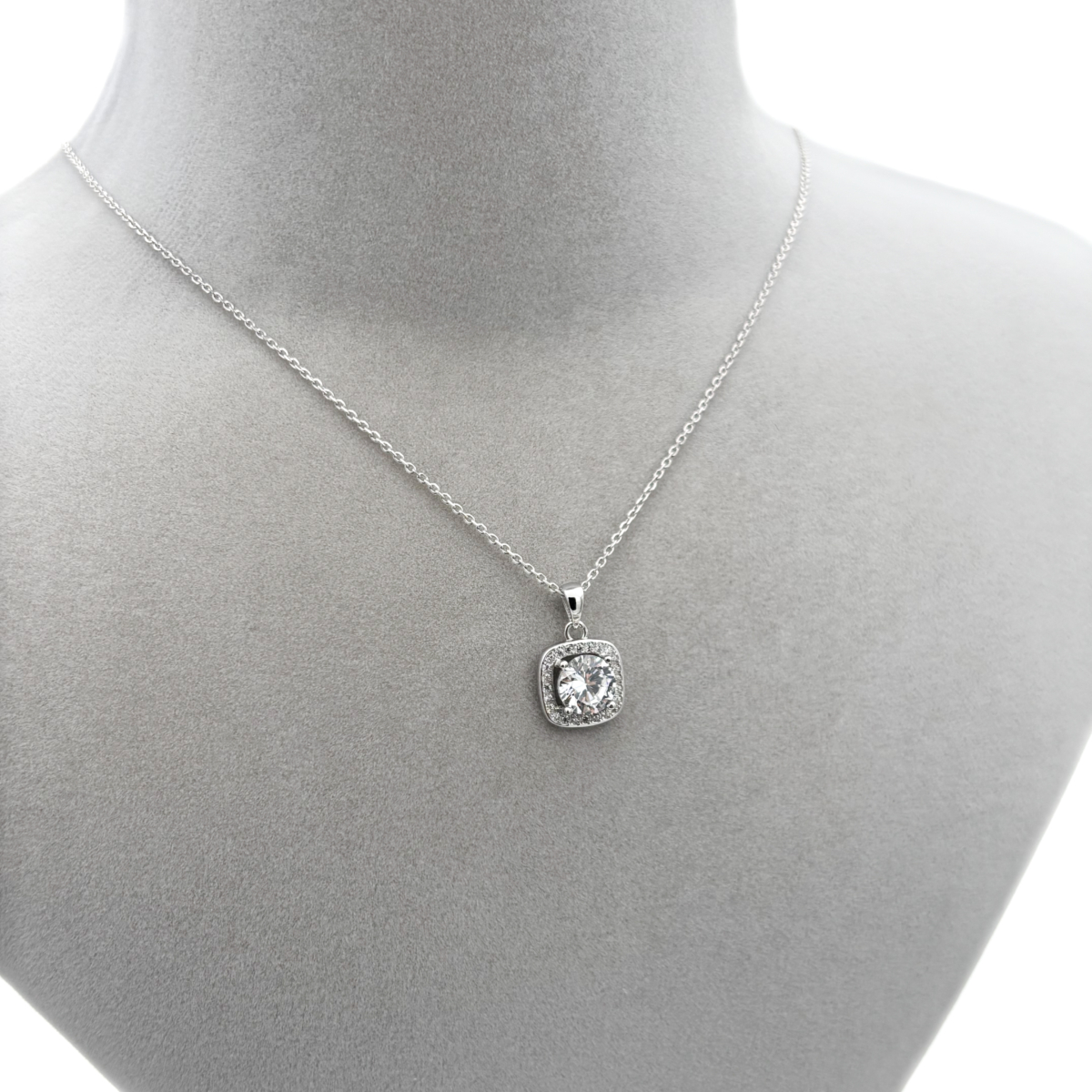 Zirkon Taşlı Baget Kesim Tektaş Kolye - Görsel 2