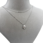 Zirkon Taşlı Çift Zincirli Deniz Kabuğu Kolye