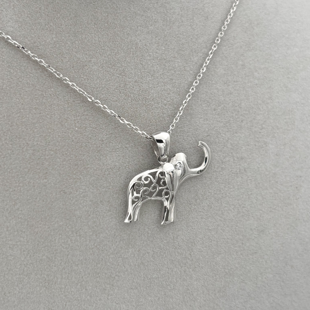 Zirkon Taşlı Fil Kolye - Görsel 2