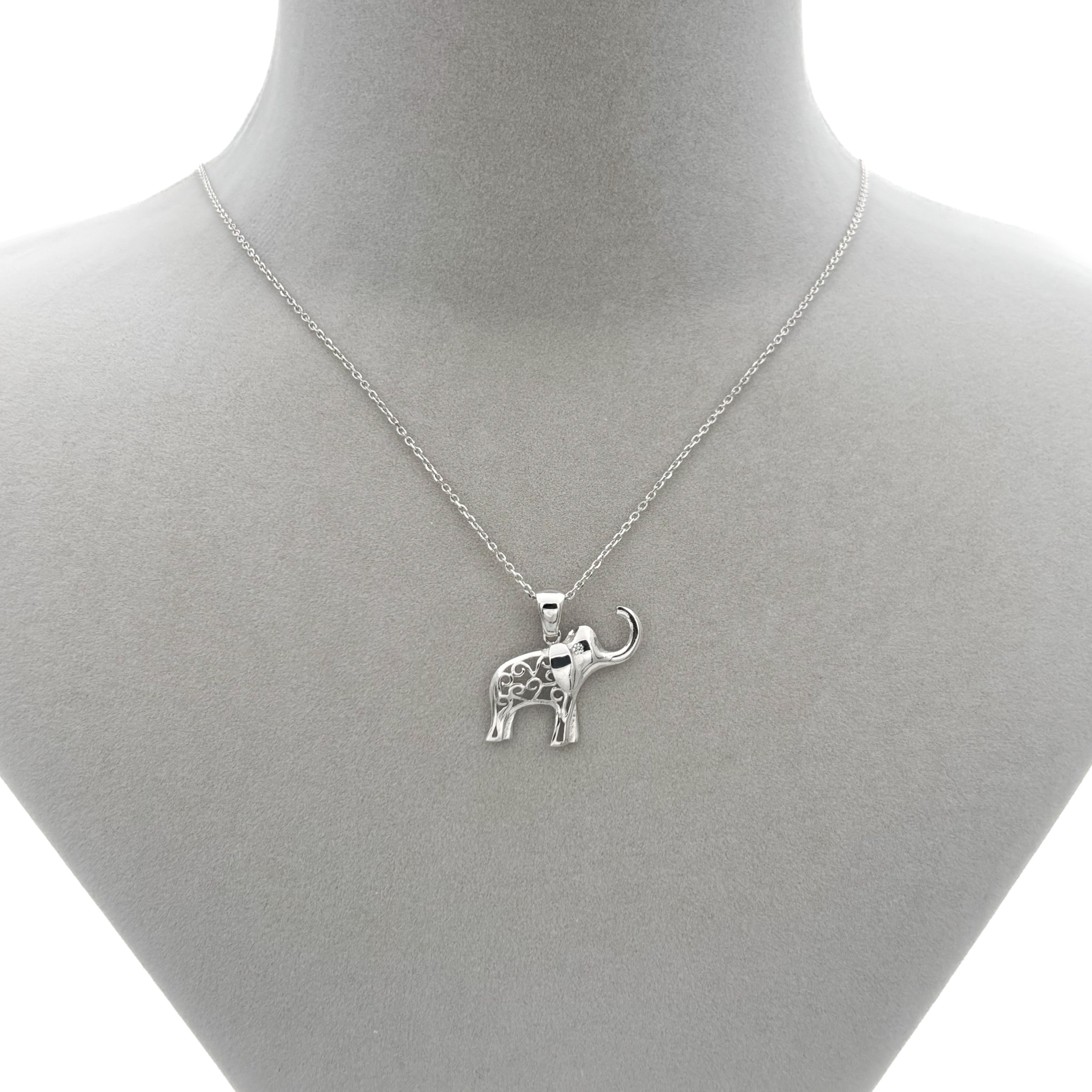 925-ayar-gumus-zirkon-tasli-fil-kolye-agkly21190725-05 Zirkon Taşlı Fil Kolye - Görsel 1