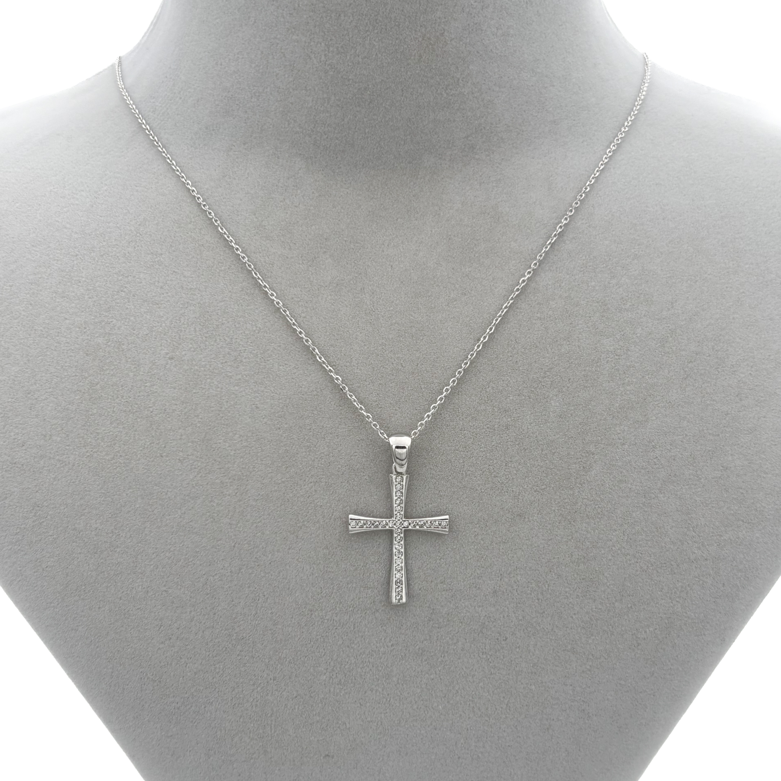 925-ayar-gumus-zirkon-tasli-hac-cross-kolye-agkly13190725-05 Zirkon Taşlı Cross Haç Kolye - Görsel 1