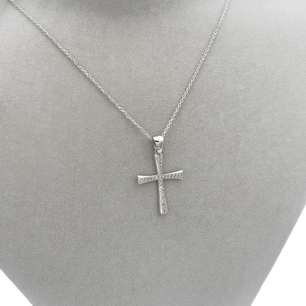 Zirkon Taşlı Cross Haç Kolye - Görsel 2