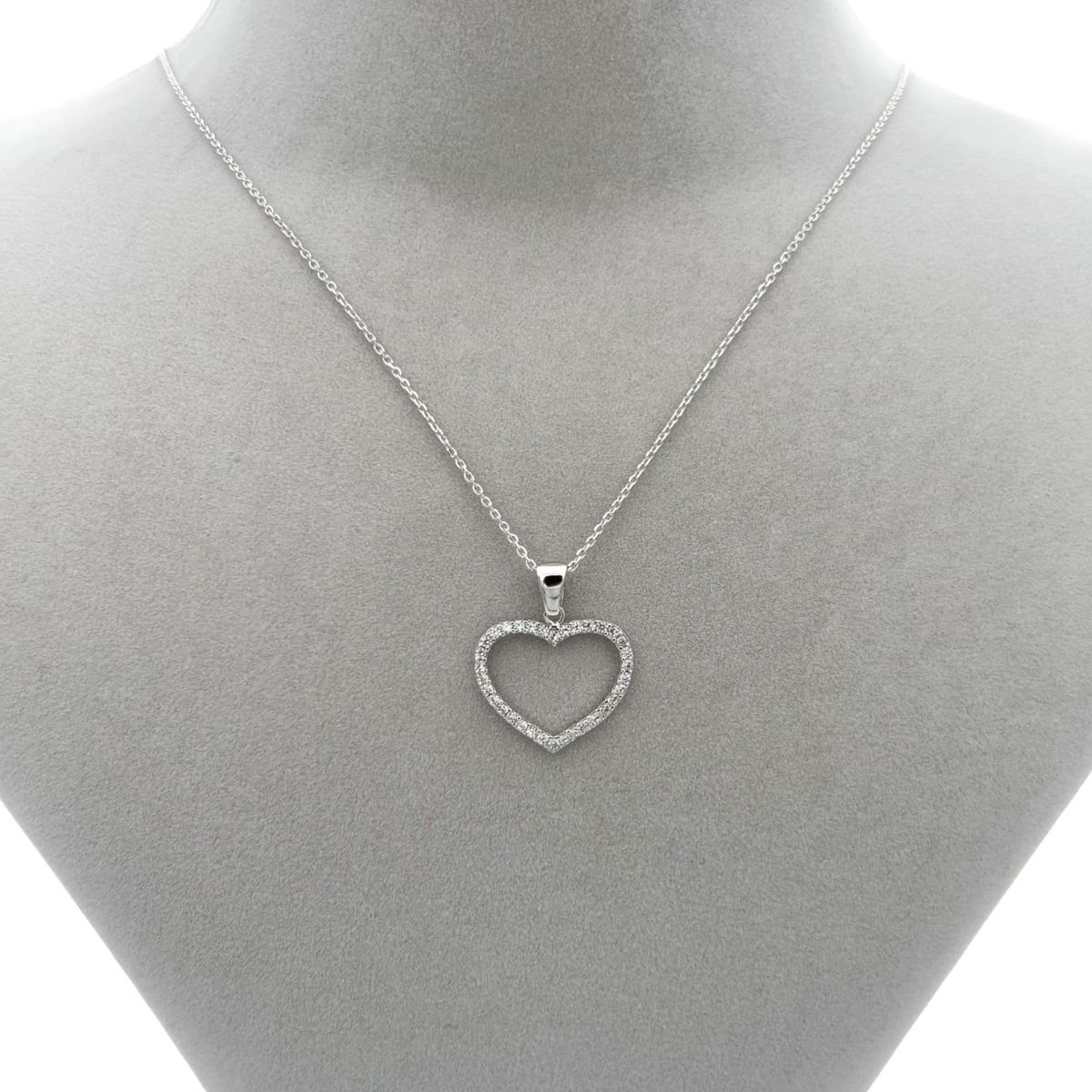 Zirkon Taşlı Kalp Kolye